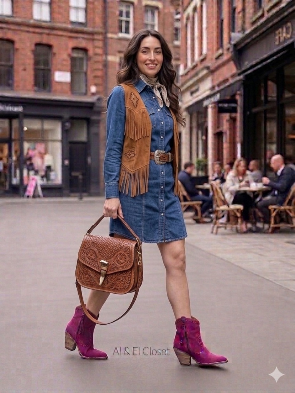 Dingo Women’s Suede Ankle Boots in Fuchsia - Western Block Heel New In Box - Picture 3 of 13